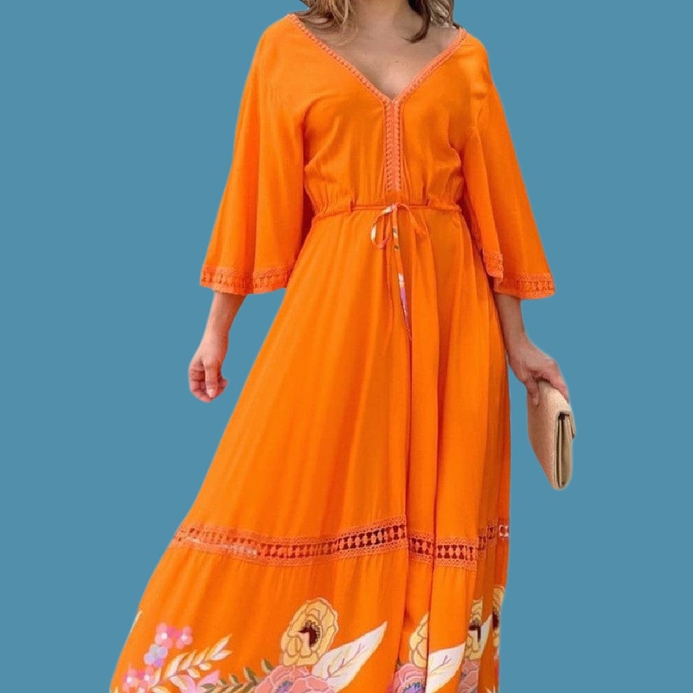 orange long dress