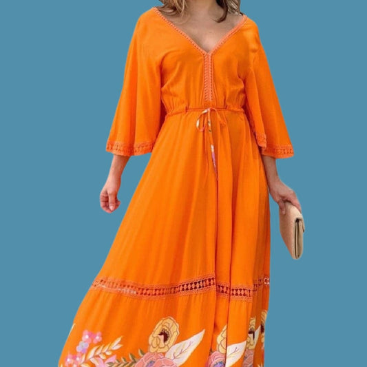 orange long dress