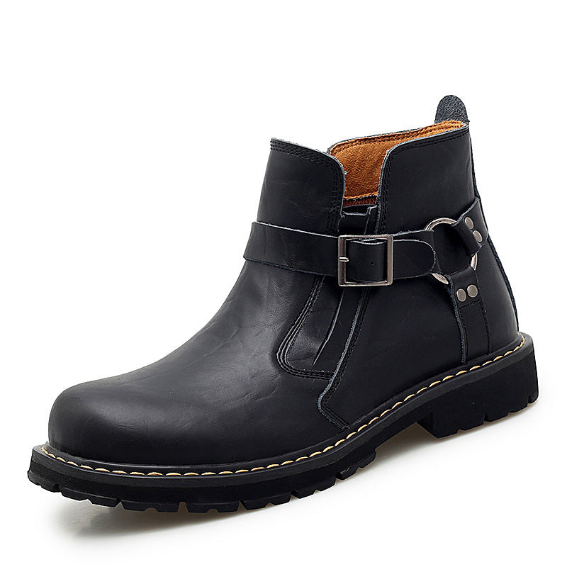 black British style martin leather shoe