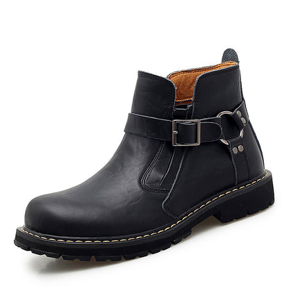 black British style martin leather shoe