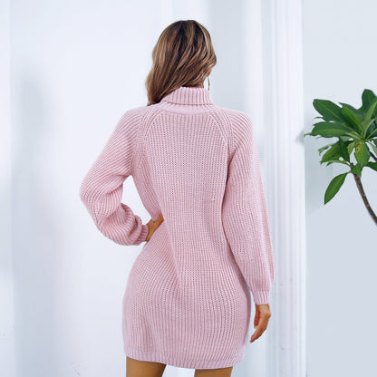 Winter Turtleneck Long Sweater Dress - Merchantsy 