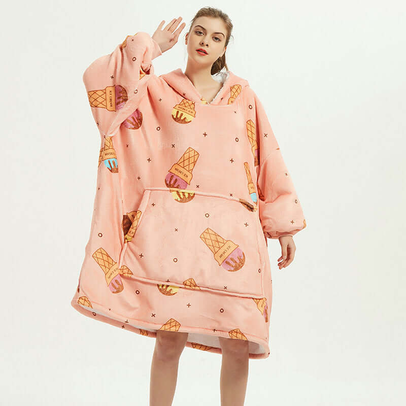 oversized fleece hoodie blanket