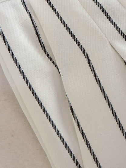 Striped Loose Straight Trousers