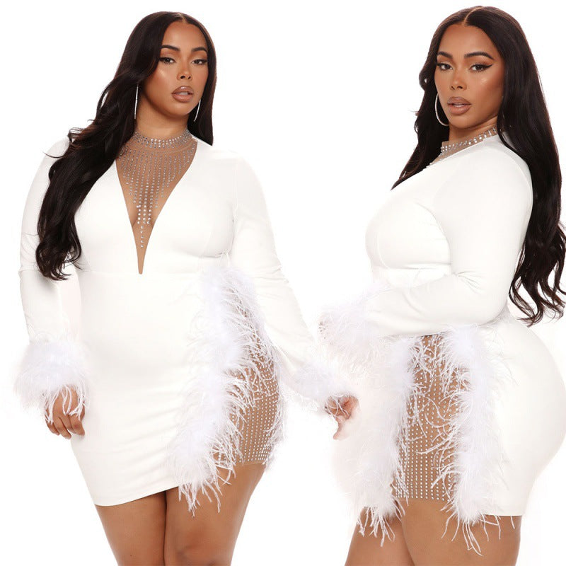 feather dress for women 