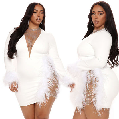 feather dress for women 