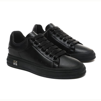 Trendy Men White Leather Soft Bottom Casual Shoes - Merchantsy 