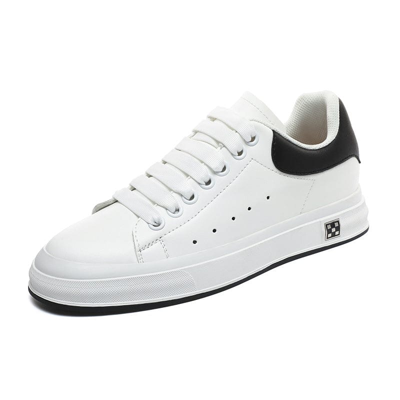 Trendy Men White Leather Soft Bottom Casual Shoes - Merchantsy 