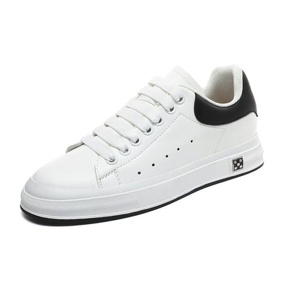 Trendy Men White Leather Soft Bottom Casual Shoes - Merchantsy 