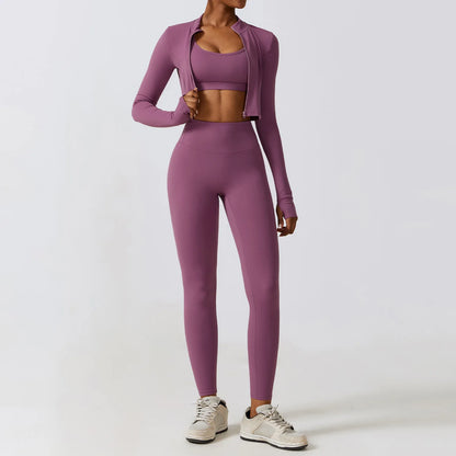 yoga clothing sets 3 Pieces for women