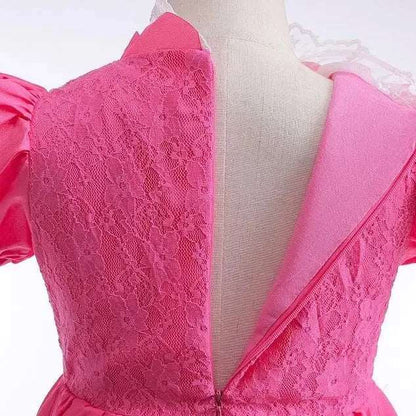Girls Fancy Peach Cosplay Dress up Princess Game Role Play 4 6 8 10 Yrs Kids Final Level Peach Costume Movie Elegant Party Frock