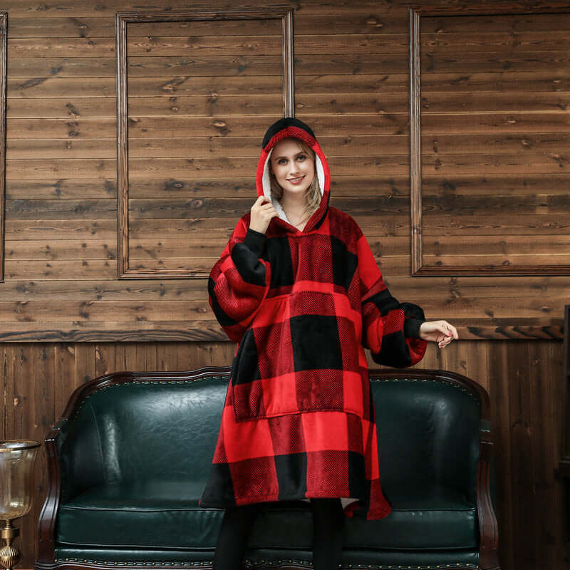 oversized fleece hoodie blanket
