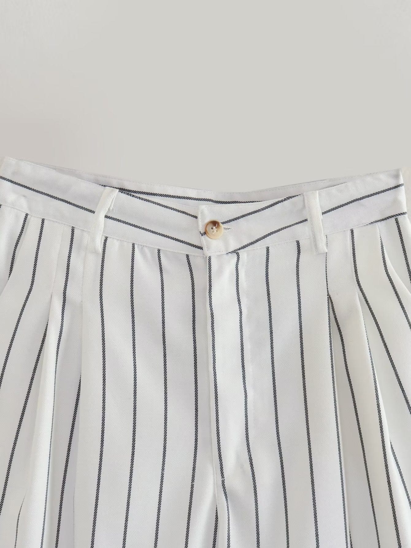 Striped Loose Straight Trousers
