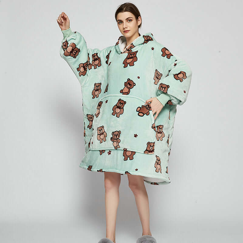oversized fleece hoodie blanket