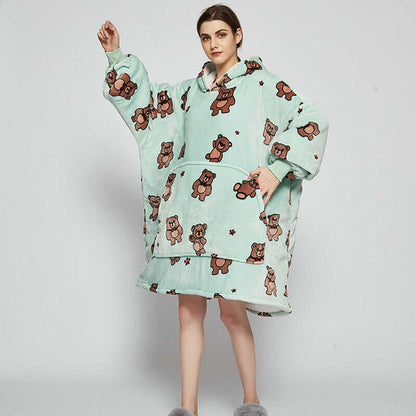 oversized fleece hoodie blanket