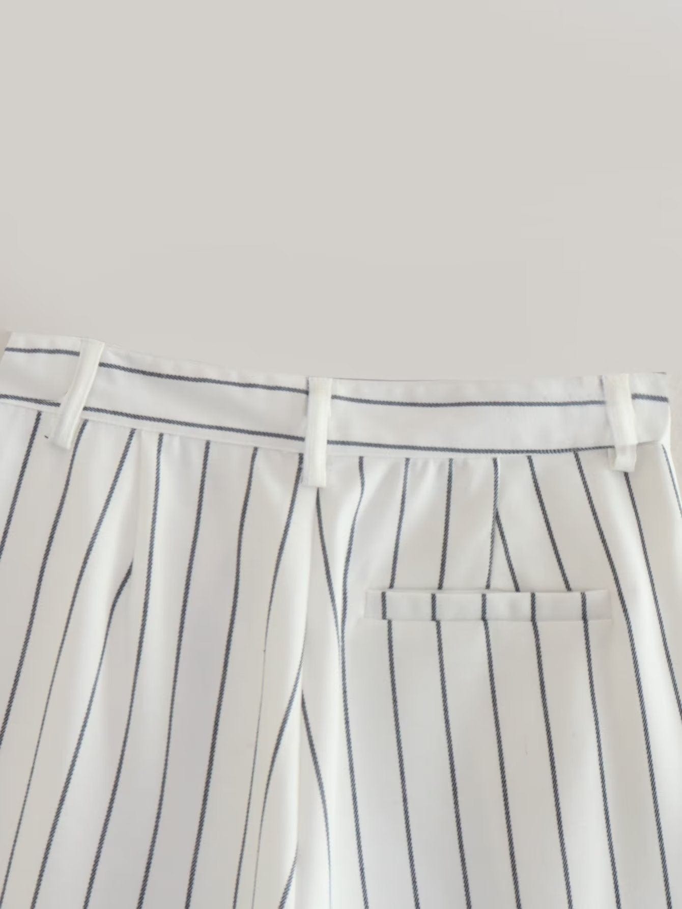 Striped Loose Straight Trousers