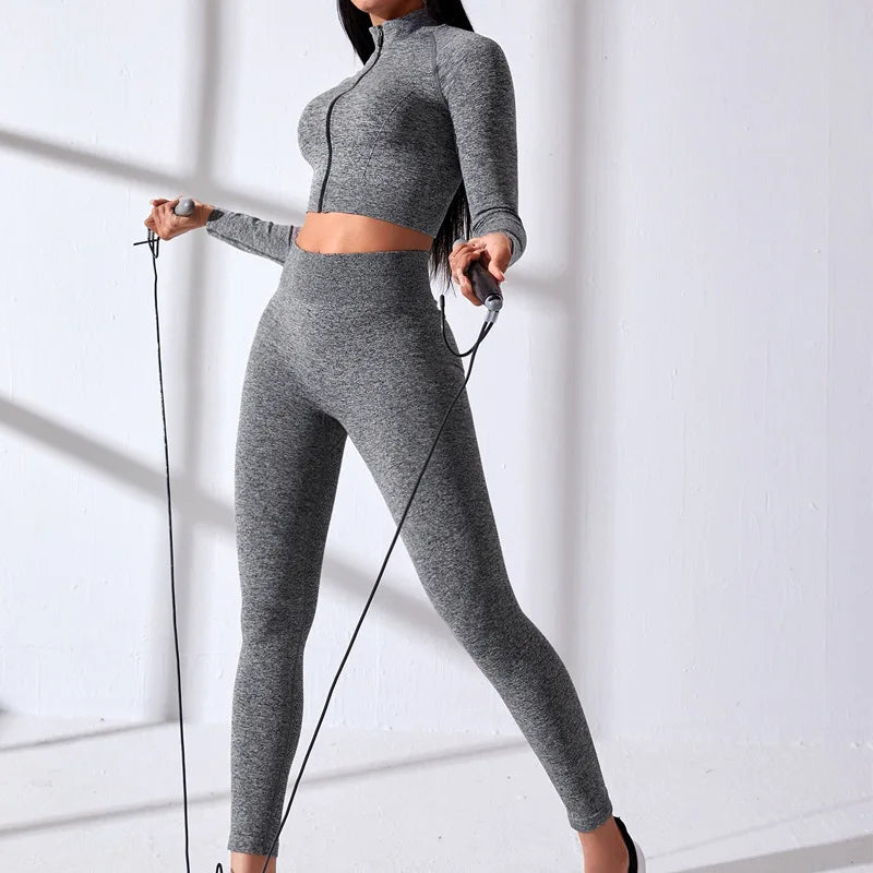 yoga fitness suit dark grey