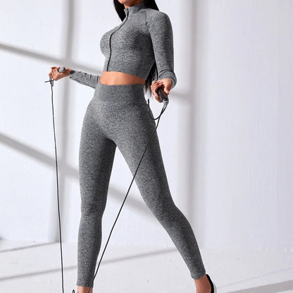 yoga fitness suit dark grey