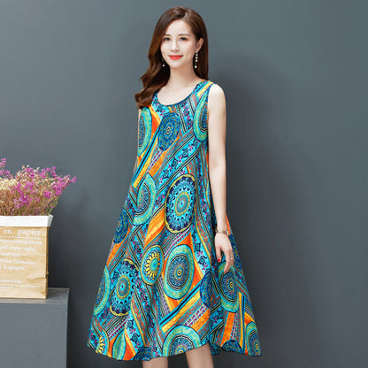 summer cotton vest dress for ladies